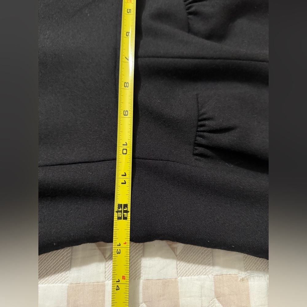 J. CREW Factory Suiting Wool Blend Black Sheath Career Dress Size 0 V Neck - Picture 9 of 11